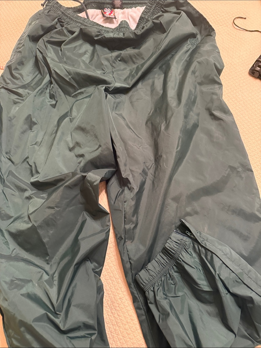 Vintage 90’s Olympics Men's Waterproof Track Pants - Dark Green